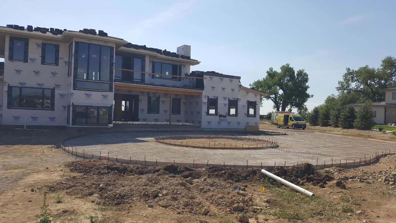 Circular driveway preparation
